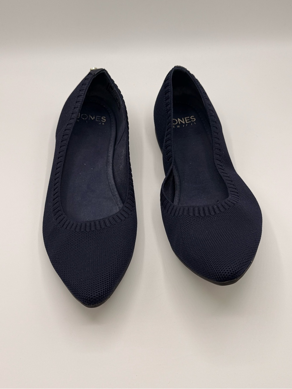 Jones New York Navy Knit Pointed-Toe Flats